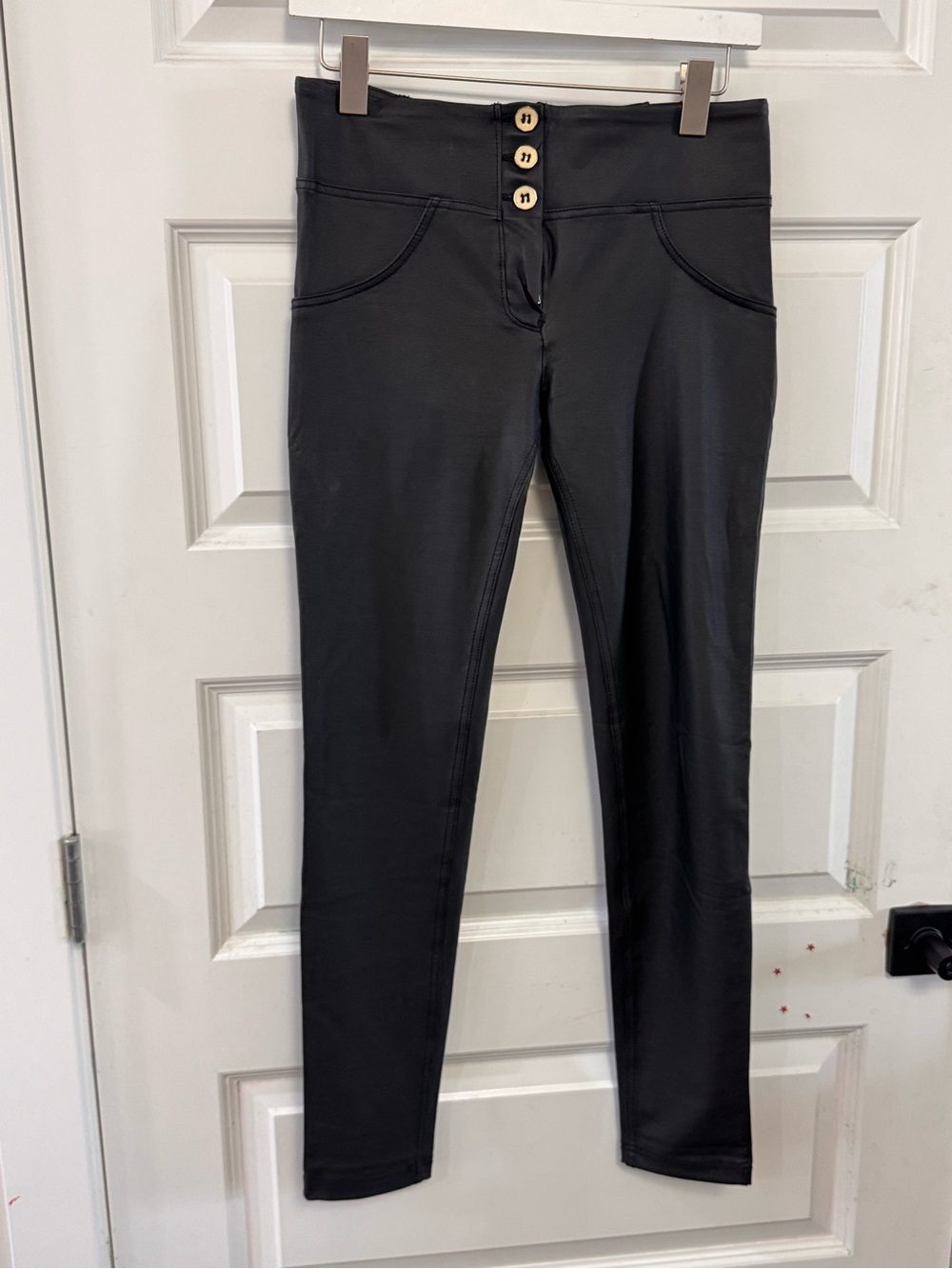 Freddy Leather High-Rise with Button Front